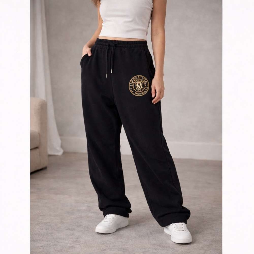Club Monaco Navy Blue  Joggers XL | Logo Sweatpants | Relaxed Fit